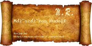 Mészáros Rudolf névjegykártya